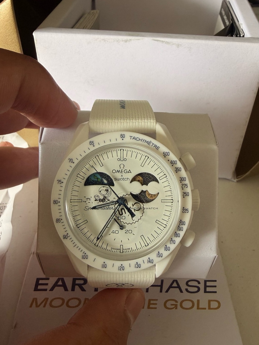 Omega x Swatch mission to moonshine gold with original receipt and bag